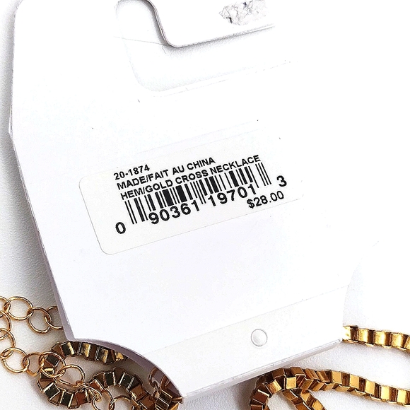 GUESS 26" Gold Hematite Cross DPendant Necklace - Picture 4 of 5